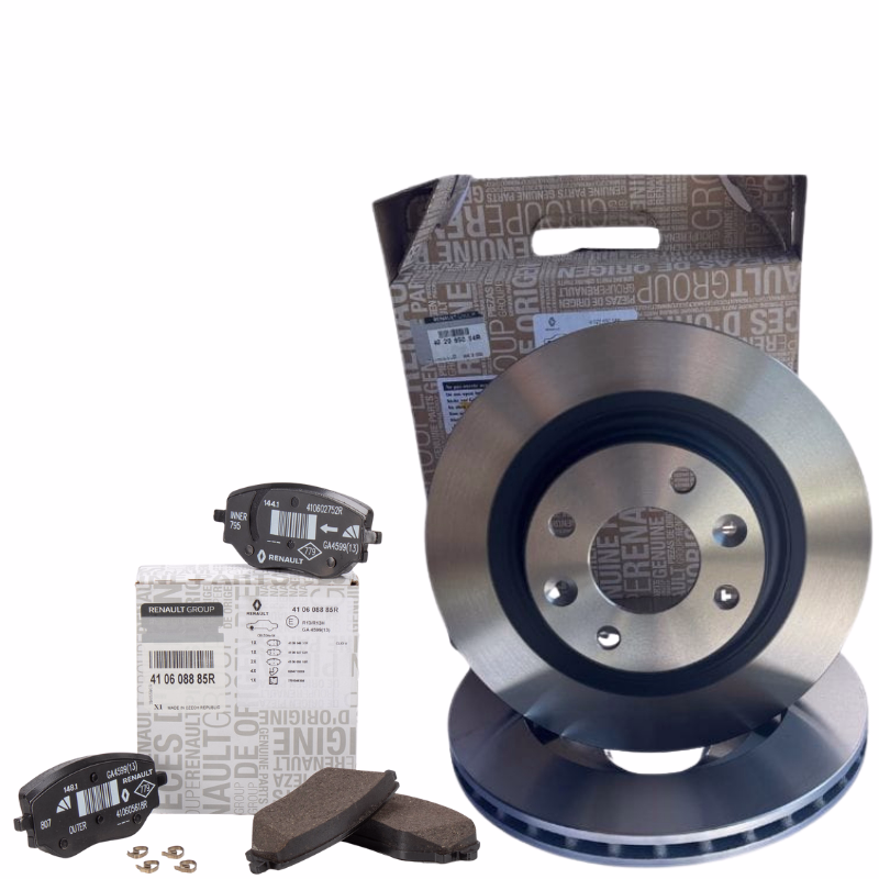 Pachet revizie frane Dacia Logan lll, Sandero lll, Jogger, discuri ventilate (402065054R) si placute (410608885R) originale