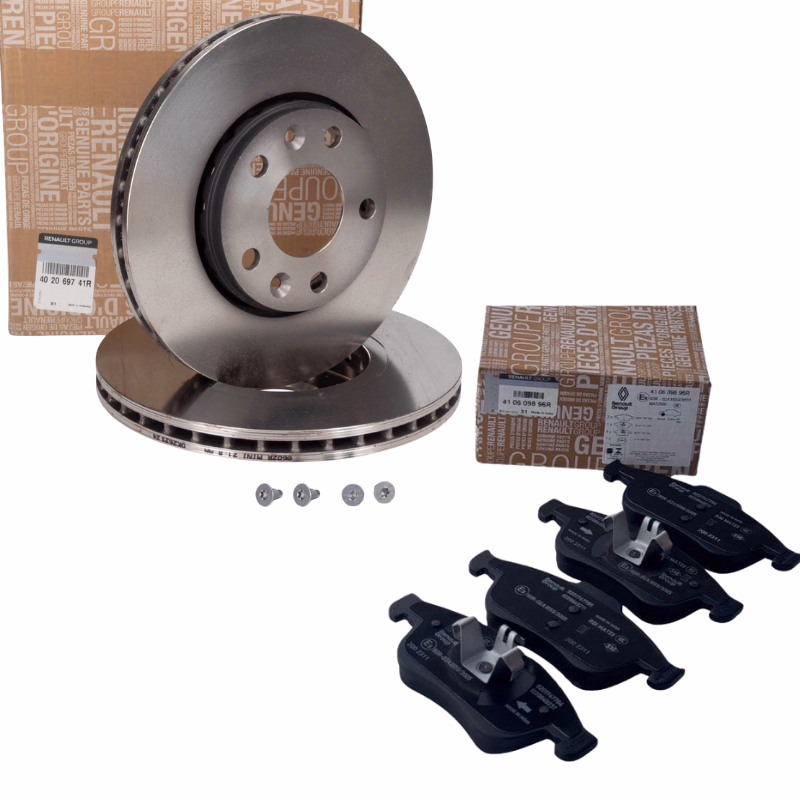 Pachet revizie frane original Dacia Duster cu discuri de frana(402069741R) si placute de frana(410609896R)